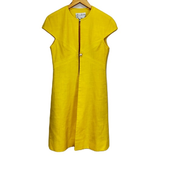 JANE JUSTIN for Don Sophisticates Jackets & Blazers - Vtg JANE JUSTIN for Don Sophisticates 60’s Hostess Coat Yellow Women’s Small